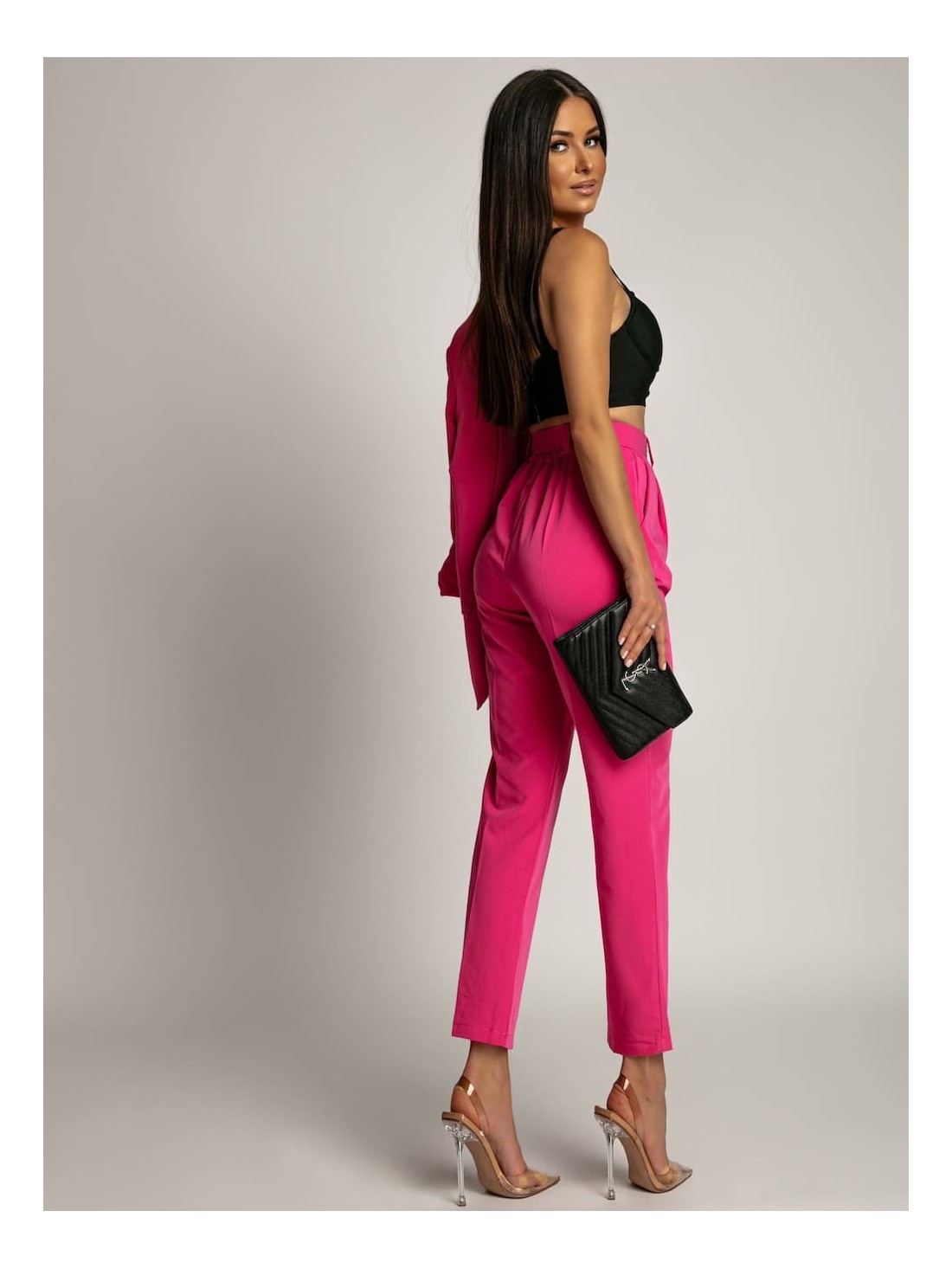 Elegantes Set aus Jacke und Hose in Fuchsia 7684